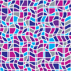 Colorful vector seamless pattern, graphic geometric wrapping paper. Abstract backdrop created with interweave undulate lines can be used in textile and web designs