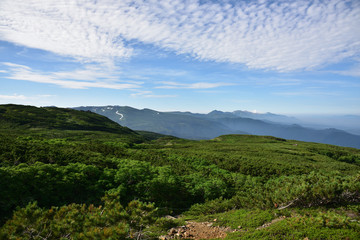 日本の北海道の最高峰である旭岳