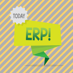 Writing note showing Erp. Business photo showcasing Enterprise resource planning with automate back office functions