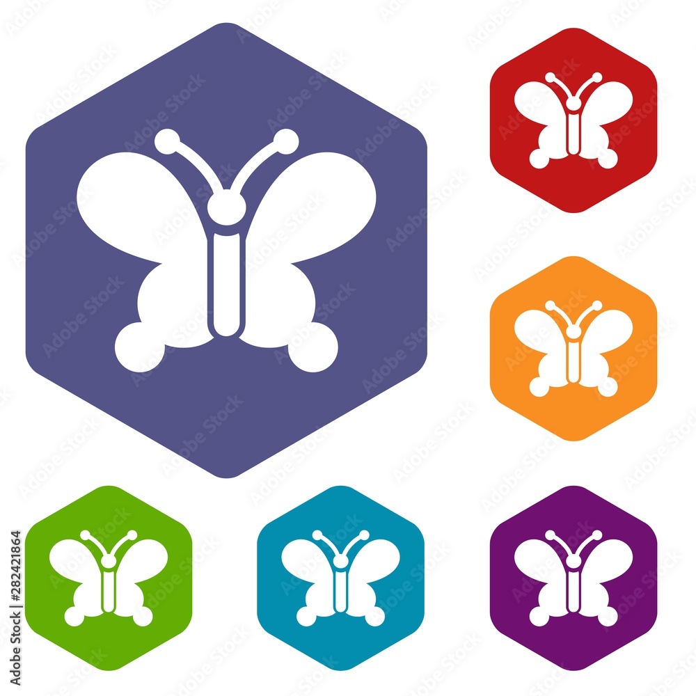 Poster butterfly wing patterns icon in simple style isolated on white background. insect symbol
