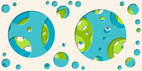 Abstract Generative Art color distributed circles holes background illustration