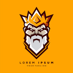 awesome bearded king logo design