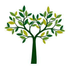 Shape of green Trees. Vector Illustration.