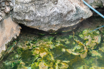 hot water and rock hot spring at Phatthalung, Thailand