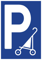 spr110 SignParkRaum - german - Parkplatz: Parken für buggy erlaubt (sitting stroller) Mobilität / Schild - A2 A3 A4 Poster - g8309