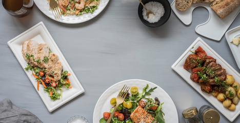 Restaurant Banner Overhead with Negative Space for Writing