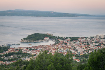 Fototapeta na wymiar panoramic view of the city of makarska croatia