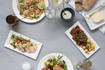 Restaurant Banner Overhead with Negative Space for Writing