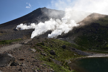 日本の北海道の最高峰である旭岳