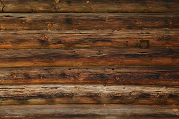 Texture of an old, wooden wall made of timber.