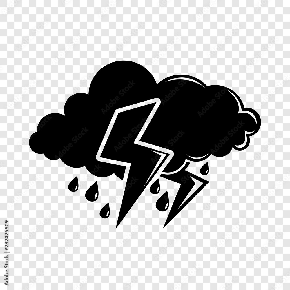 Poster cloud lightning icon. simple illustration of cloud lightning vector icon for web