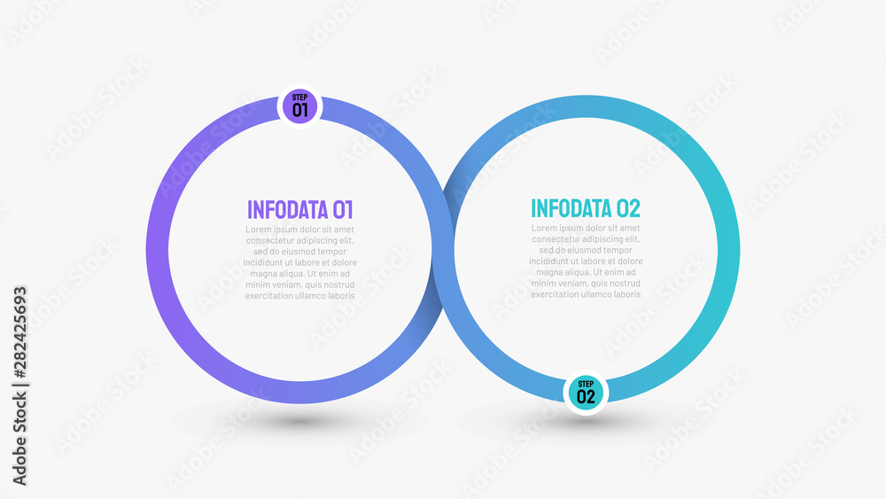 Wall mural business infographics template.timeline with 2 options, circles, steps or processes. vector illustra