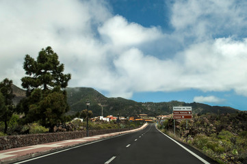 Road in mountains Santiago del Teide Tenerife Spain