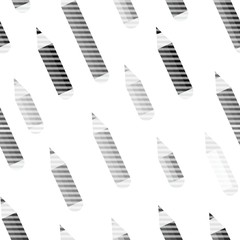 Seamless pattern with pencils and white transparent lines. Vector graphic illustration suitable for background.