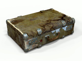 Old suitcase. 3D illustration