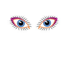 Only girl eyes with purple make up