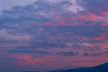 Beautiful mountain summer evening sunset landscape Lake Baika