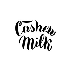 Cashew milk typography text. Trendy lettering font. Package, sticker, banner design. Vector eps 10.