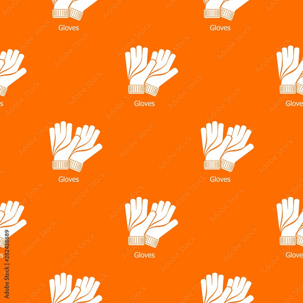 Poster gloves pattern vector orange for any web design best