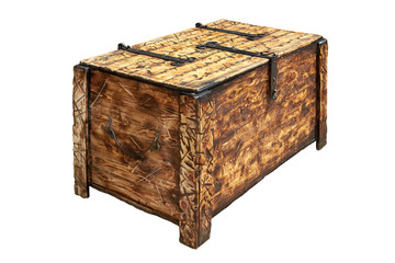 Large vintage wooden storage chest