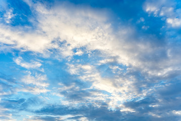 Cloudy in the blue sky background , cloudscape picture.