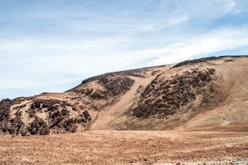 View of desert volcano el Teide in Tenerife Spain