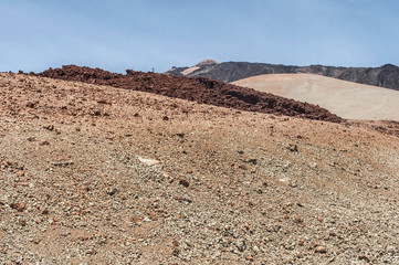 View of desert volcano el Teide in Tenerife Spain