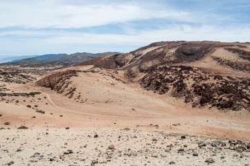 View of desert volcano el Teide in Tenerife Spain