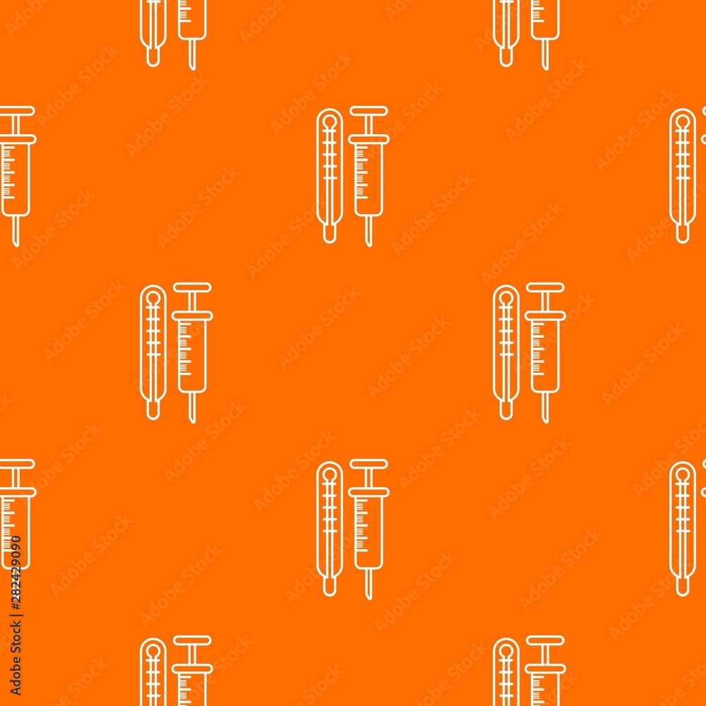 Poster thermometer syringe pattern vector orange for any web design best