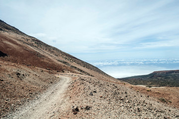 View of desert volcano el Teide in Tenerife Spain