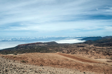 View of desert volcano el Teide in Tenerife Spain