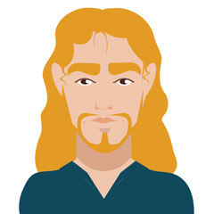man with a long blonde 