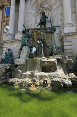 Fototapeta na wymiar Hunting King Matthias Fountain at the Royal Palace in Budapest, Hungary