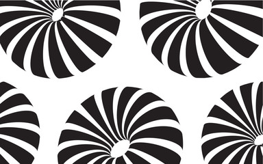 3d donuts flowers black and white graphic
