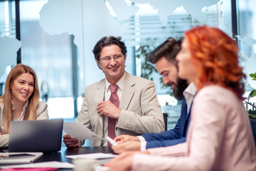 Business people working together