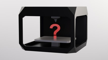 3d printer question mark illustration 3d