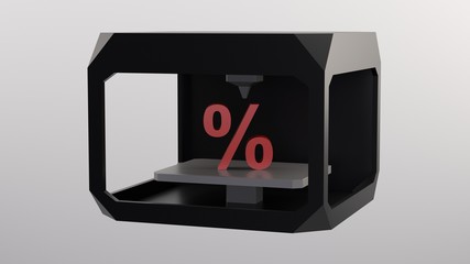 3d printer percent illustration 3d