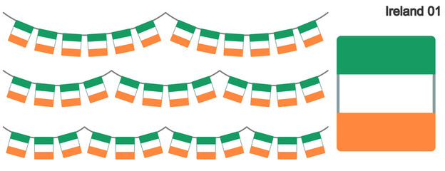 Obraz premium アイルランドの国旗のガーラーンド ベクターデータ（bunting garland）