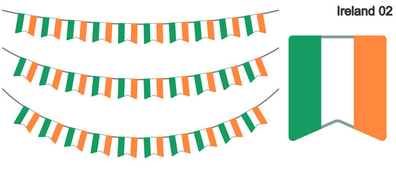 Fototapeta na wymiar アイルランドの国旗のガーラーンド　ベクターデータ（bunting garland）