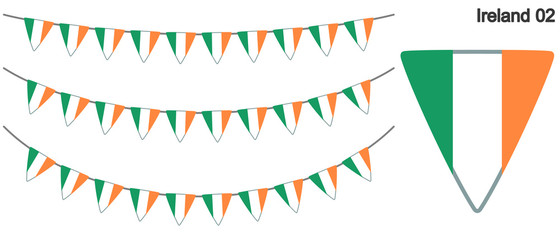 Fototapeta premium アイルランドの国旗のガーラーンド ベクターデータ（bunting garland）