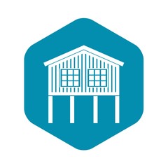 Stilt house icon. Simple illustration of stilt house vector icon for web