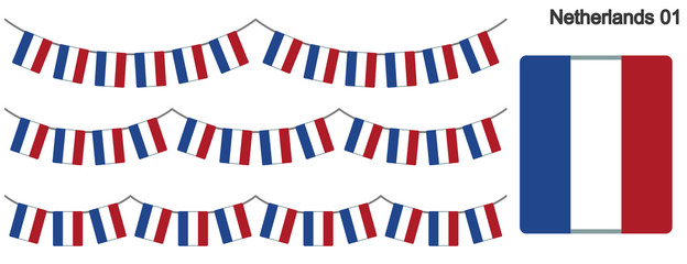 Obraz premium オランダの国旗のガーラーンド ベクターデータ（bunting garland）