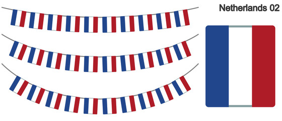 Fototapeta na wymiar オランダの国旗のガーラーンド　ベクターデータ（bunting garland）