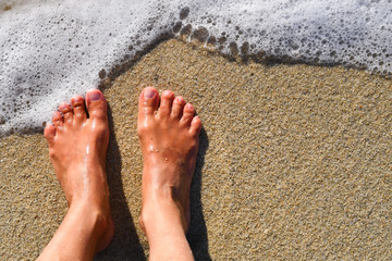 A feet on the sand