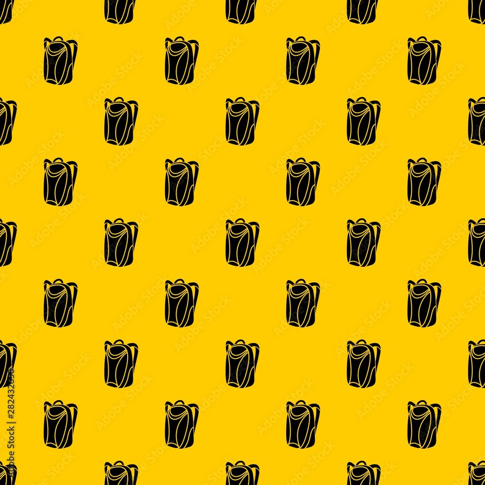 Poster backpack pattern seamless vector repeat geometric yellow for any design