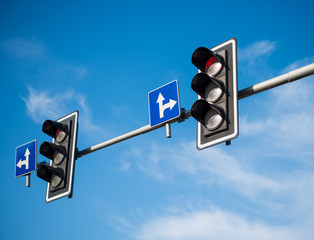 Traffic lights with red light