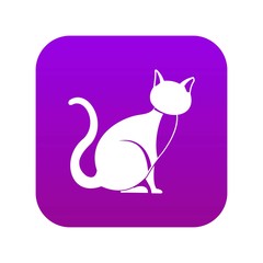 Black cat icon digital purple for any design isolated on white vector illustration