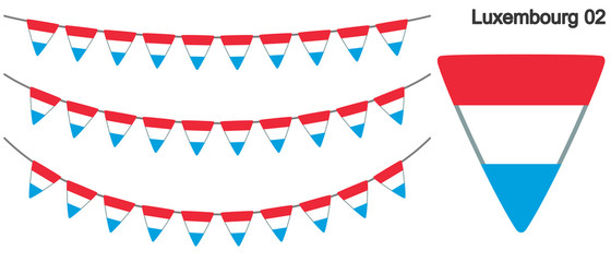 ルクセンブルクの国旗のガーラーンド　ベクターデータ（bunting garland）