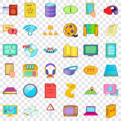 Navigation icons set. Cartoon style of 36 navigation vector icons for web for any design