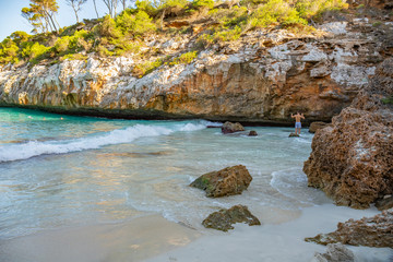 Man in the beach blue